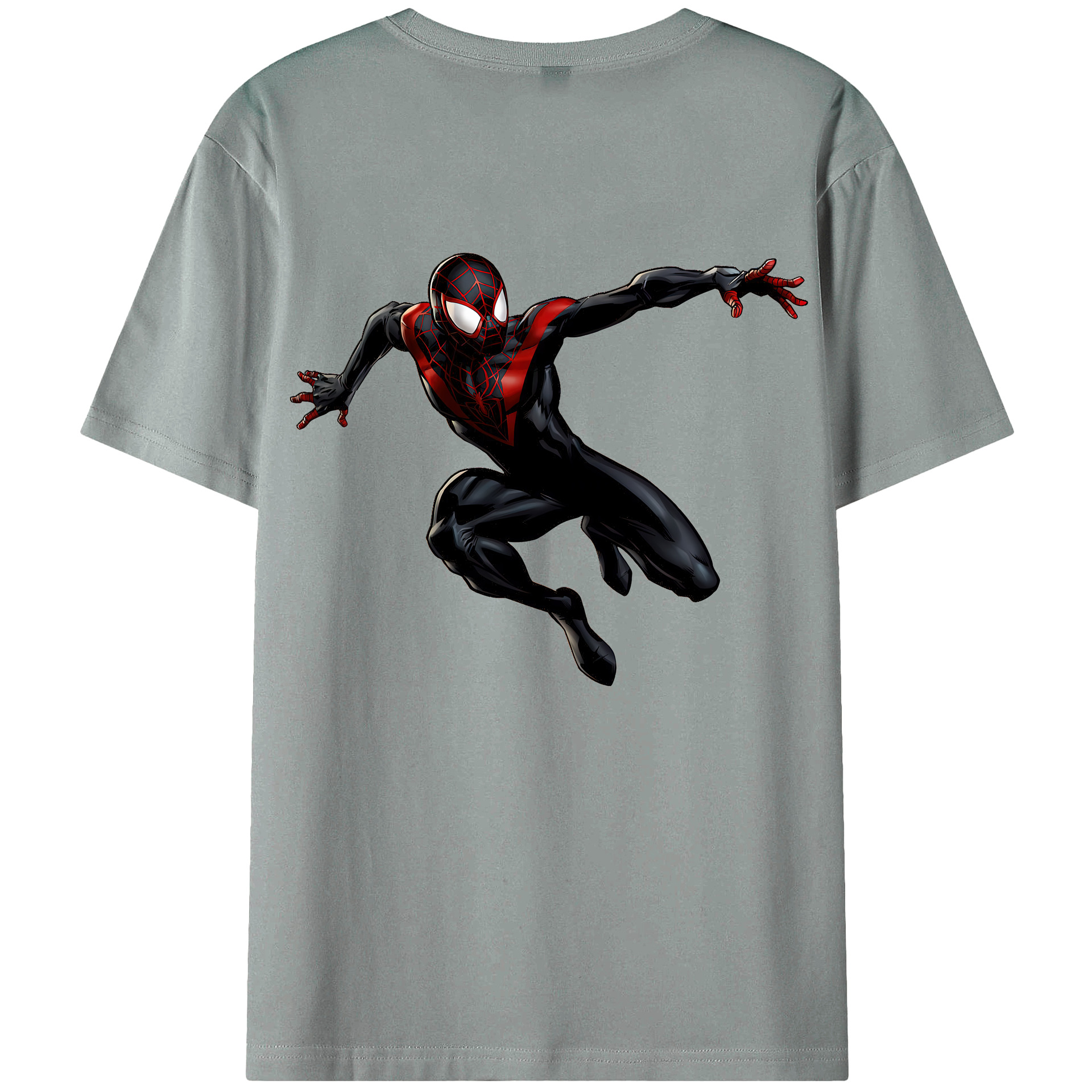 （画像用） Spider Man スパイダーマン 綿100％ メンズ半袖Tシャツ（バックプリント） 通気性
